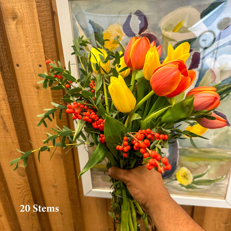 Nature's Bounty- Mixed Tulip Bouquet